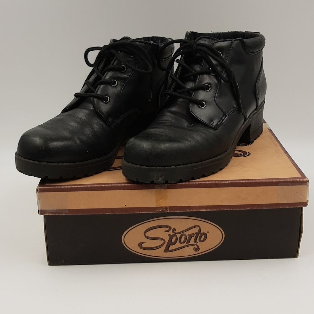SPORTO Black Chunky Heels 1.75" Heel Size 7.5
